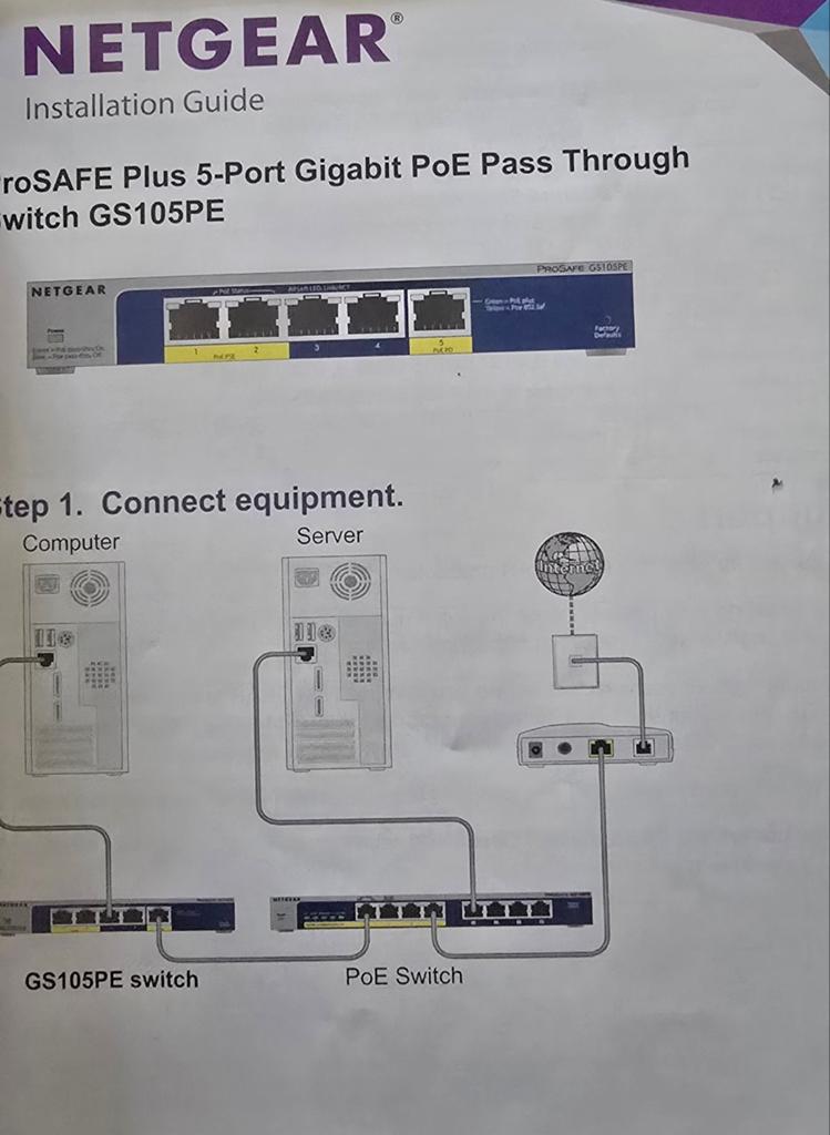 Netgear GS105PE PoE powered switch, Enlèvement