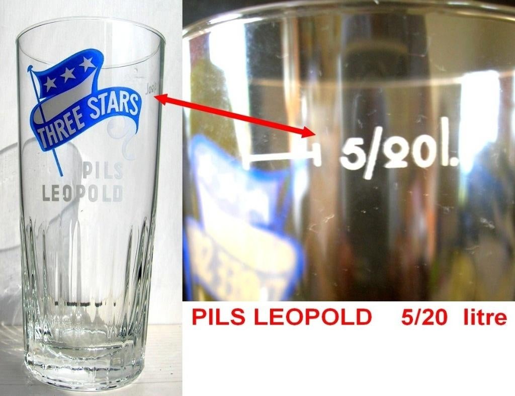 Leopold  "Three stars"  5/20 lit, Enlèvement ou Envoi, Comme neuf, Verre ou Verres
