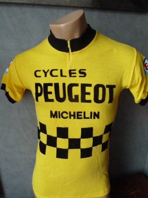 Maillot cycliste vintage PEUGEOT ESSO 100% acryl, super état, Enlèvement ou Envoi, Comme neuf, Vêtements