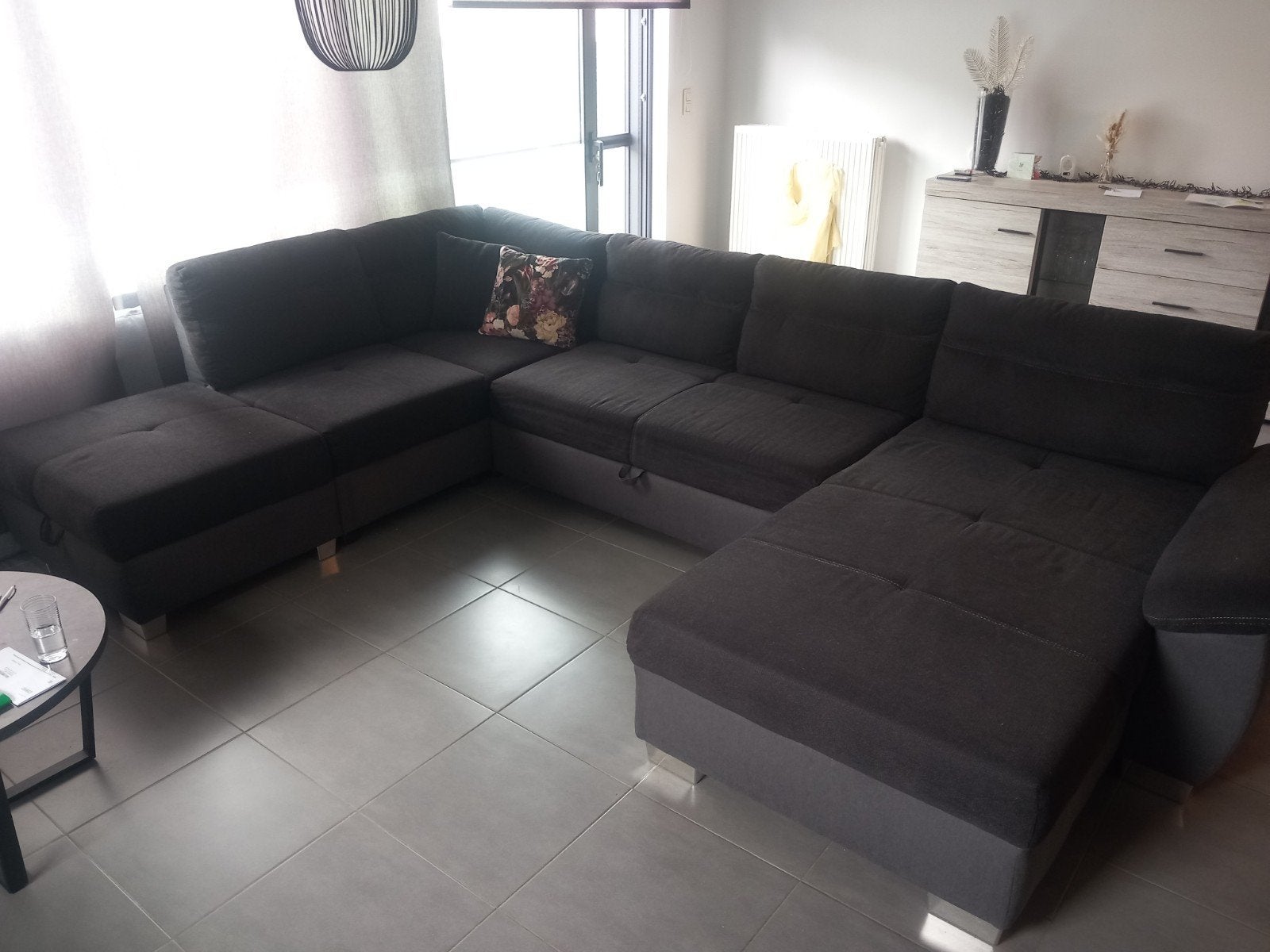 Grote zetel Antraciet kleur, Huis en Inrichting, Ophalen