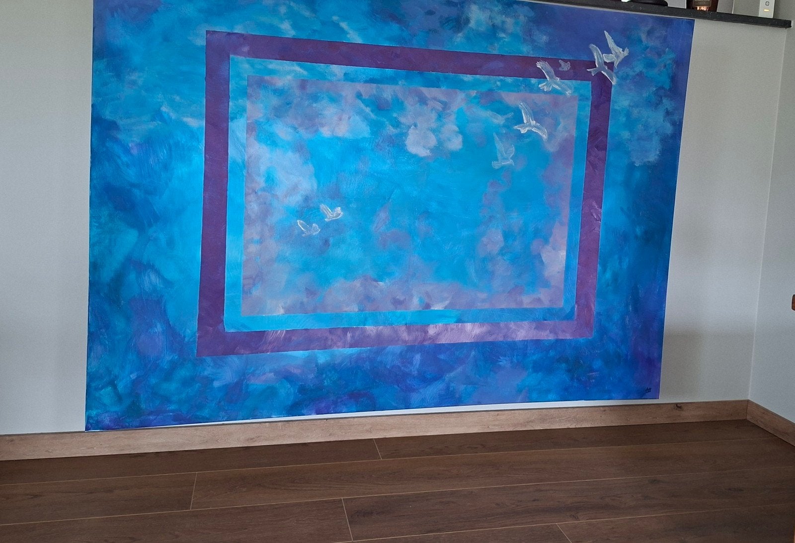 Groot uniek schilderij, Antiek en Kunst, Ophalen