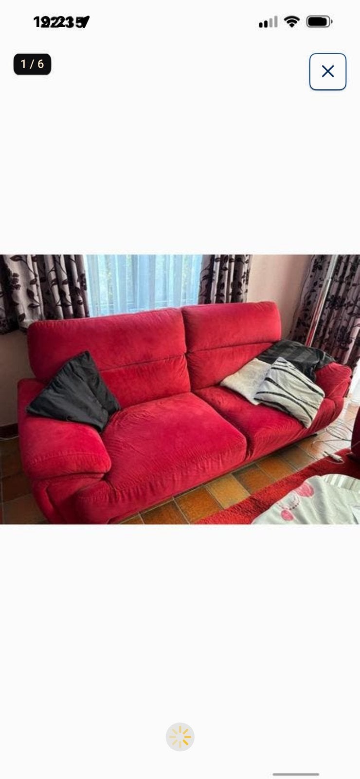 Salon velours rouge 3 + 2 robuste tres bonne qualité, Huis en Inrichting, Slaapkamer | Slaapbanken, Gebruikt, Rood, Ophalen