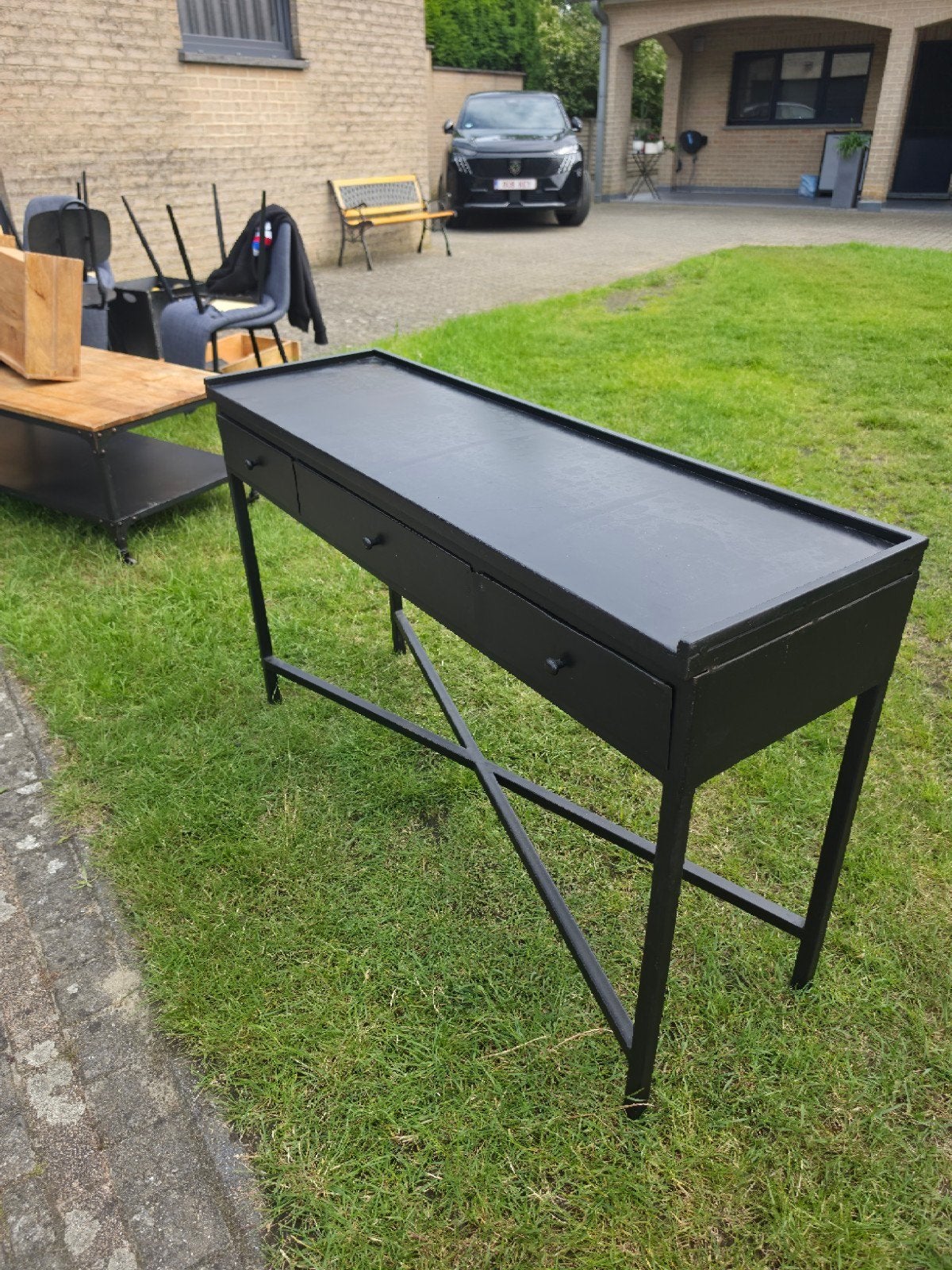 Industriële bureau of bijzettafel, Ophalen, Metaal