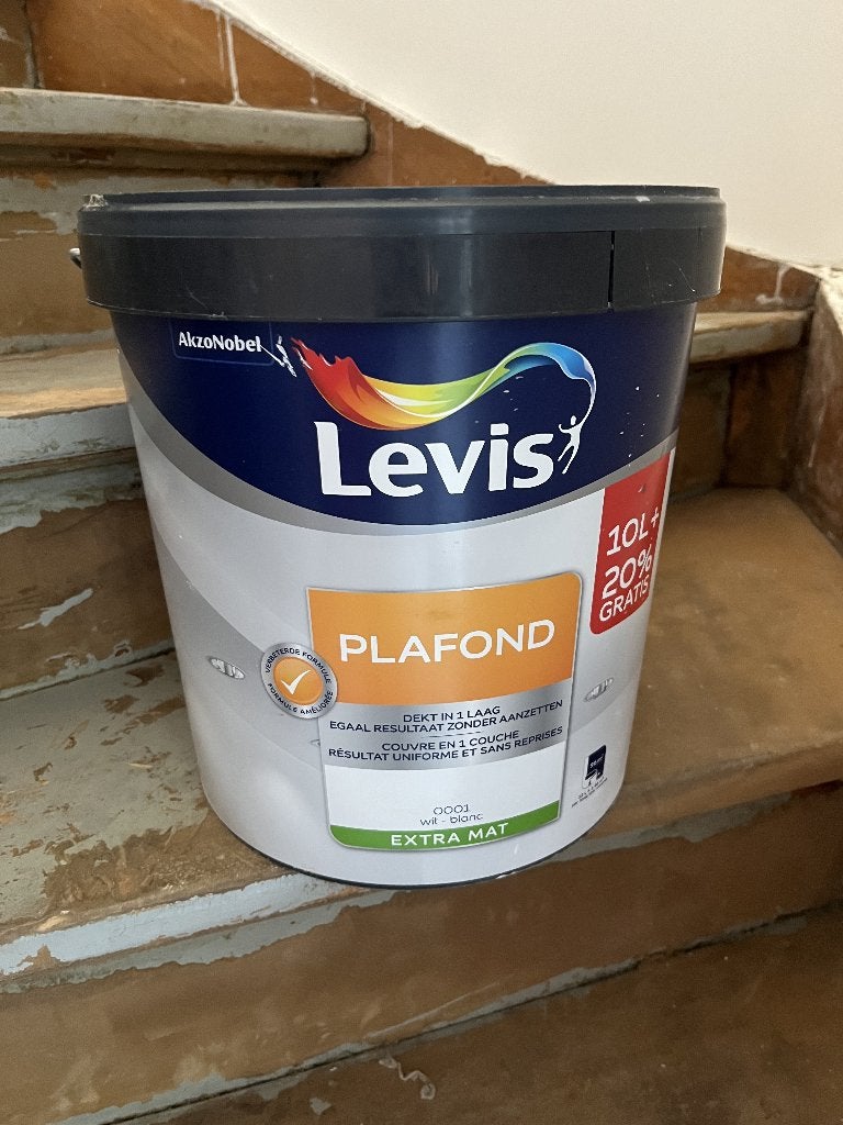 Peinture Levis plafond blanc extra mat, Neuf, 10 à 15 litres, Enlèvement, Peinture