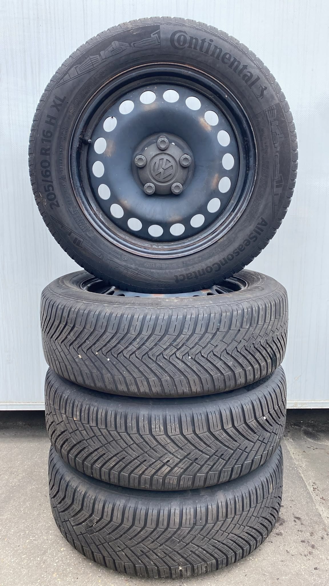 Volkswagen Caddy Golf 5 6 7 8 Allseason Banden Set 205-60-16, Auto-onderdelen, Gebruikt, -, -, Banden en Velgen