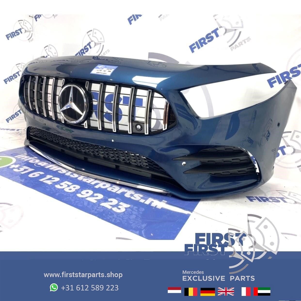 W177 AMG A35 VOORBUMPER A KLASSE 2020 35 ZWART WIT GRIJS BLA, Gebruikt, -, Voor, Ophalen of Verzenden