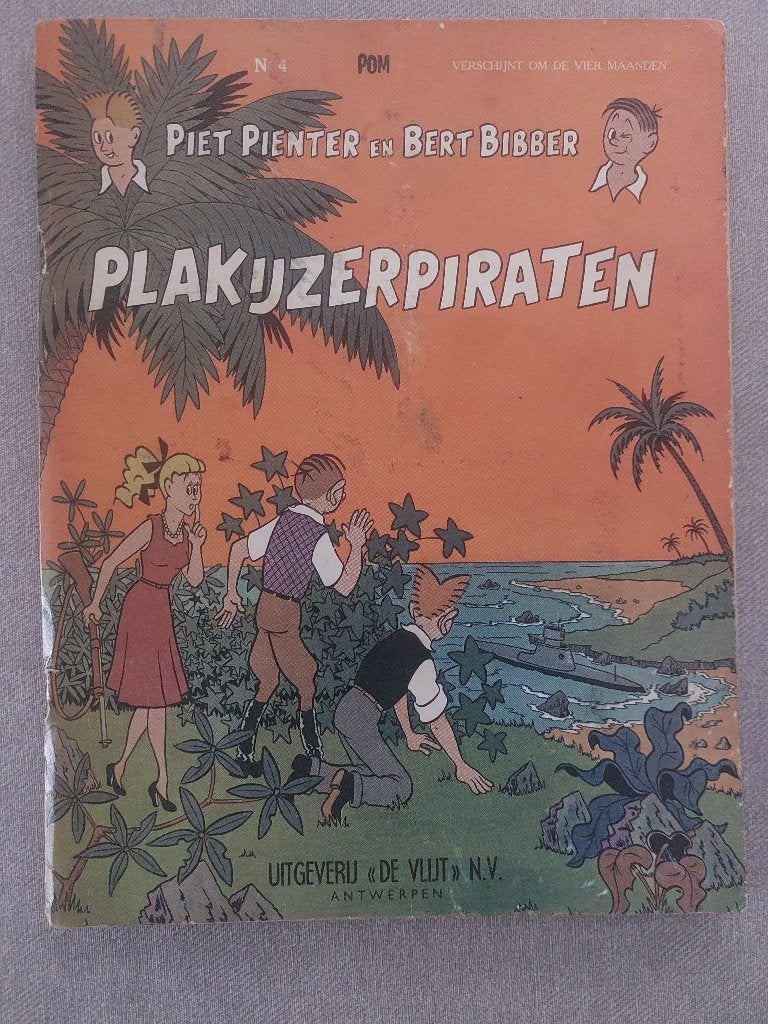 Piet Pienter en Bert Bibber - Plakijzerpiraten - 1ste druk, Enlèvement ou Envoi, Une BD, POM, Utilisé