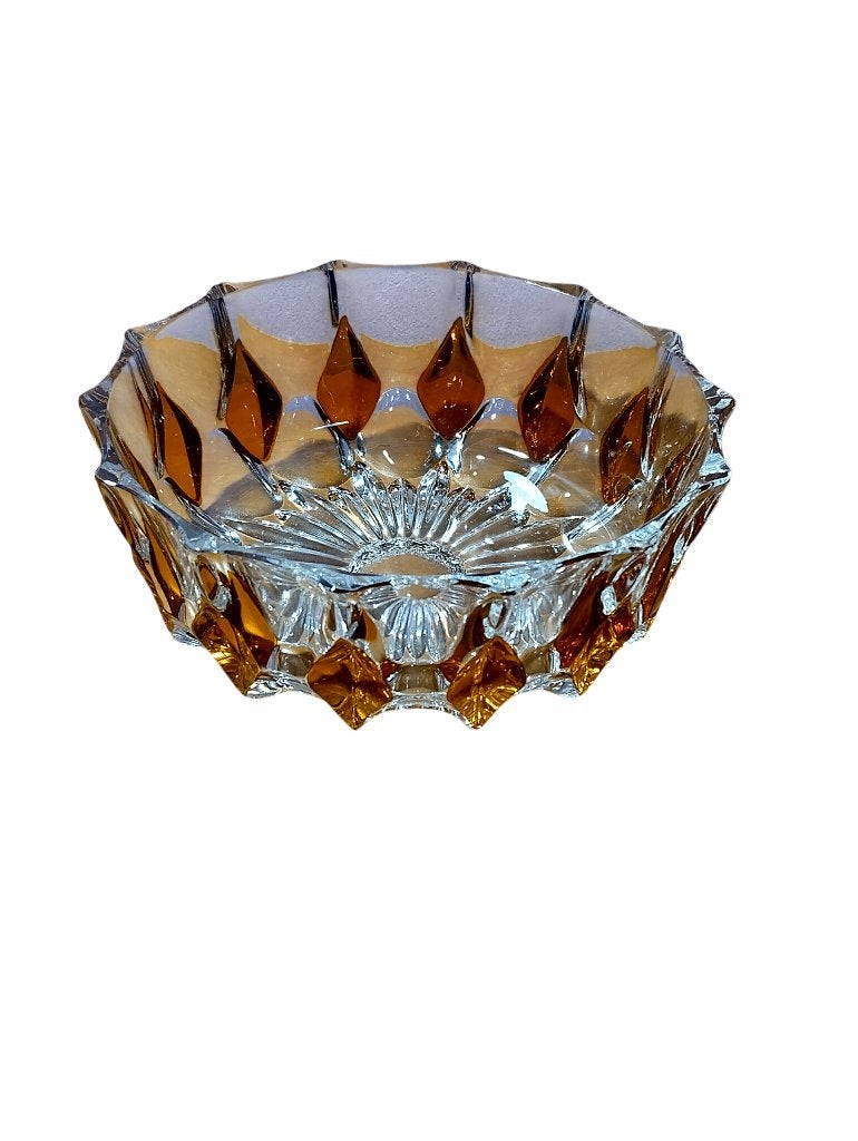 Saladier en cristal coloré 15cm H 5,5cm vintage 50/60, Enlèvement