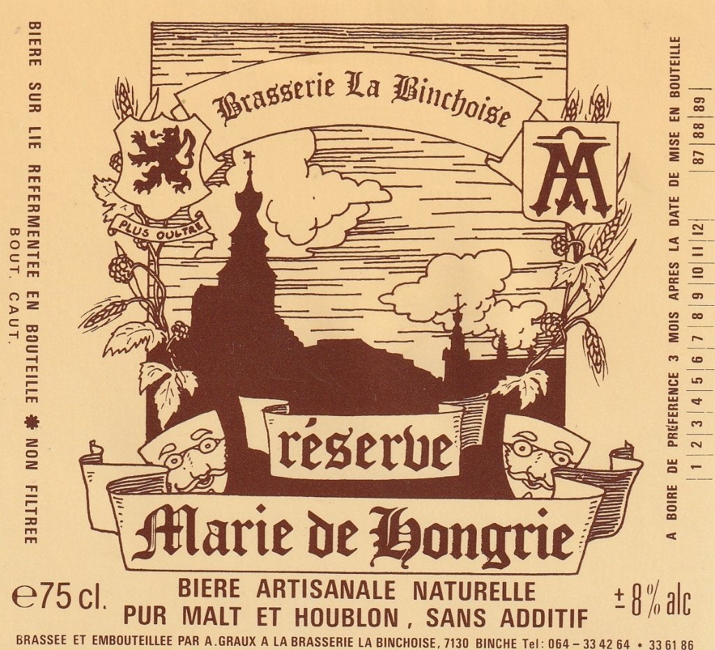 bieretiket La Binchoise : réserve Marie de Hongrie, Envoi, Utilisé, Autres types, Autres marques