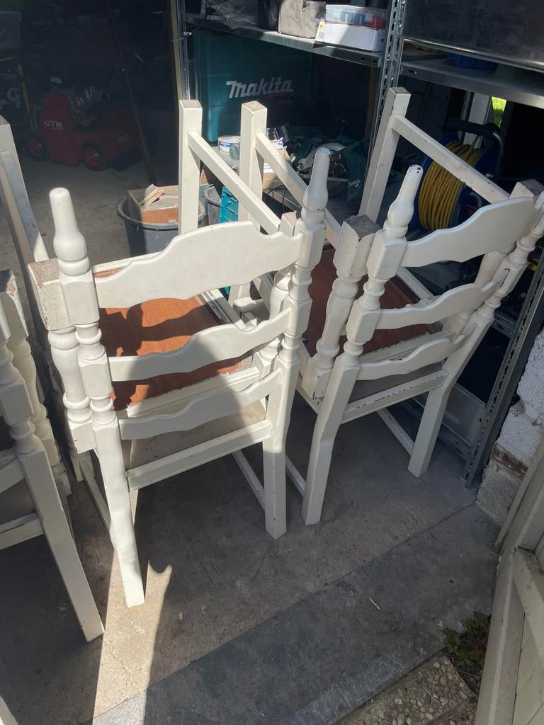 Landelijke eetkamerstoelen, Ophalen, Gebruikt, Wit, Landelijk