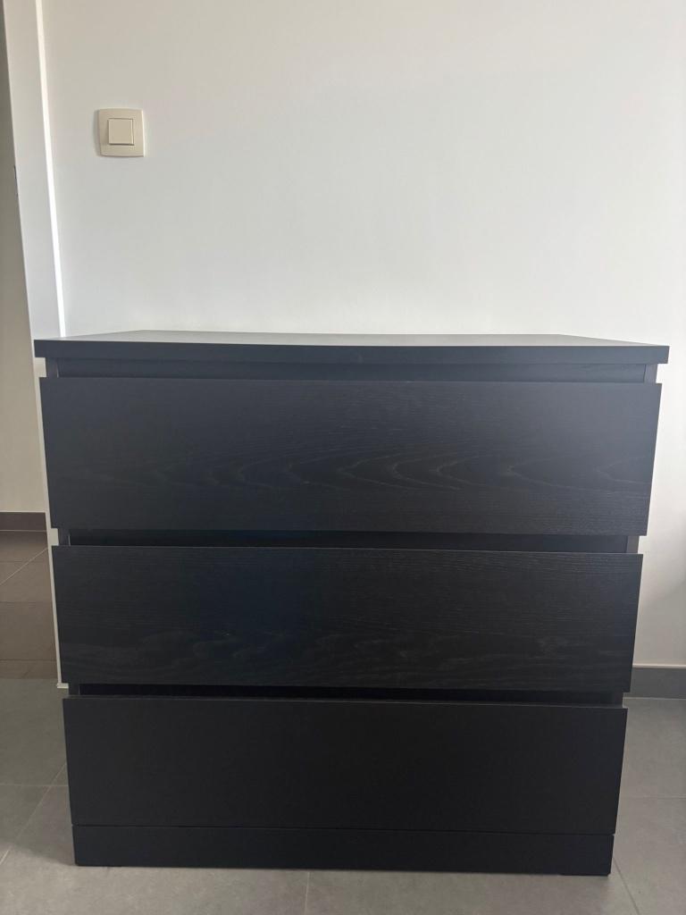 Ikea malm ladenkast zwart, 3 ou 4 tiroirs, 25 à 50 cm, Moins de 100 cm, Comme neuf