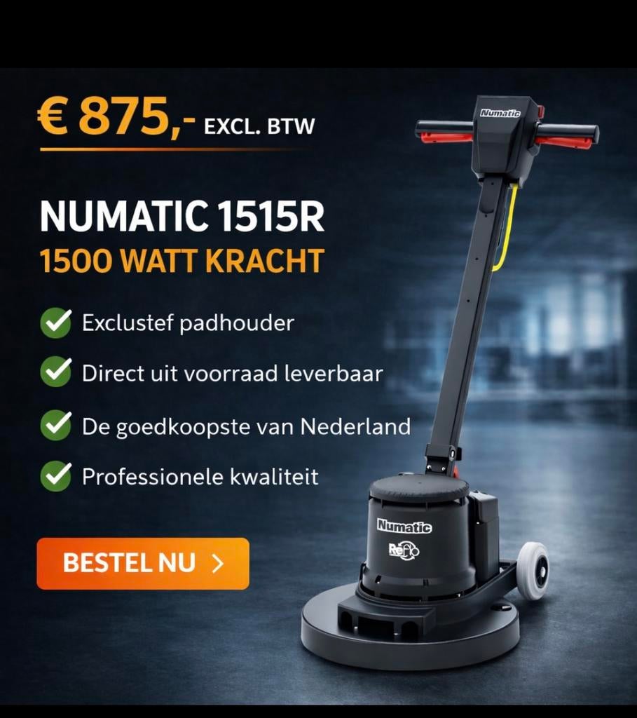 Ponceuse de sol Numatic-Woodboy HFM-1515-1500 W, Enlèvement, Comme neuf