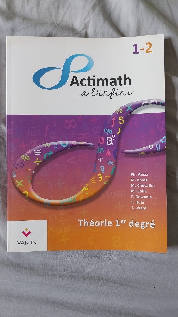 Actimath à l'infini 1-2 théorie du 1er degré, Livres, Livres scolaires, Neuf, Mathématiques A, Enseignement secondaire inférieur