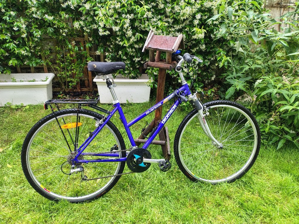 Decathlon Riverside 500 damesfiets + bagagerek, Versnellingen, Zo goed als nieuw, Minder dan 47 cm, Schijfrem