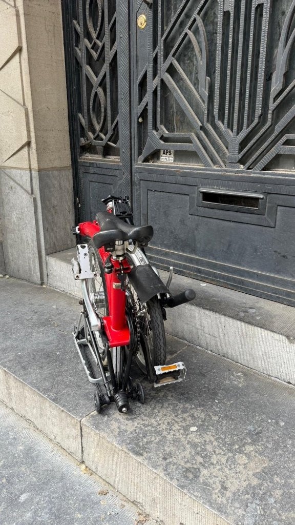 Brompton rode M6RN 6-versnellingen  bagagedrager, Fietsen en Brommers, Fietsen | Vouwfietsen, Ophalen, Brompton, 14 tot 16 inch