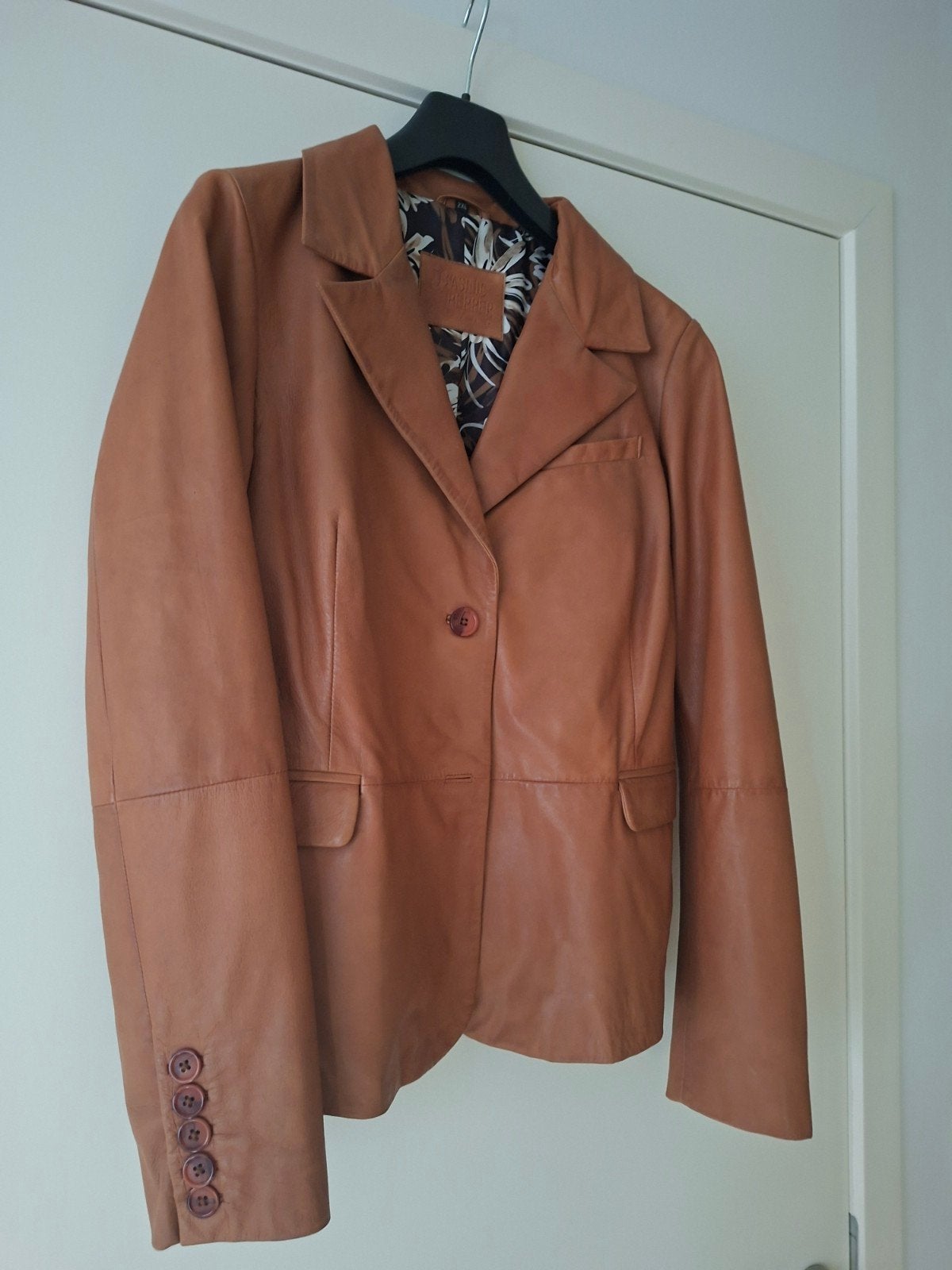 veste en cuir pour femme en cuir doux marron clair. NOUVEAU., Neuf, Taille 46/48 (XL) ou plus grande, Beige, Enlèvement