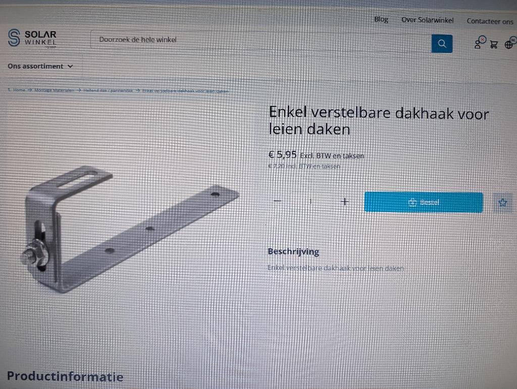Dakhaak enkel verstelbaar lei RVS Allimex 50-175 stuks, Ophalen