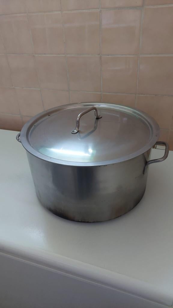 Grote inox kookpot (40 cm diameter), Huis en Inrichting, Keuken | Potten en Pannen, Ophalen, Inox