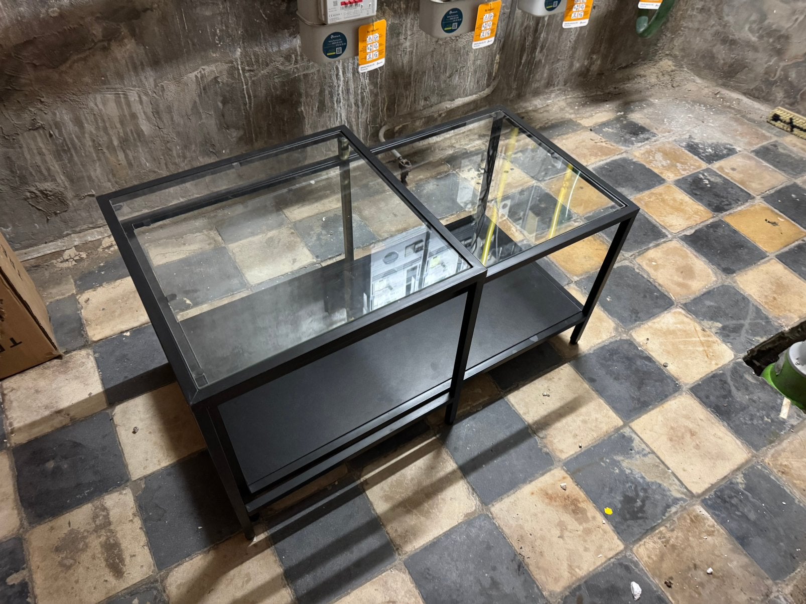 Salon tafel, Huis en Inrichting, Tafels | Salontafels, Ophalen, Gebruikt, Rechthoekig, Glas