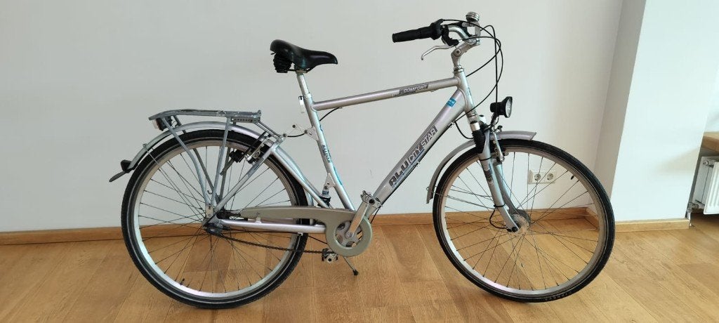 Alu City Star – aluminium stadsfiets – Shimano Nexus 7, Fietsen en Brommers, Terugtraprem, Versnellingen, Zo goed als nieuw, 53 tot 57 cm