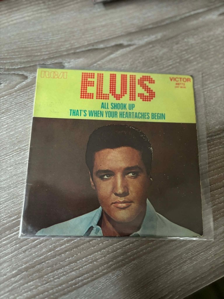 Elvis single All shook up/that's when your heartaches begin,, Cd's en Dvd's, Vinyl | Rock, Gebruikt, 7 inch, Ophalen of Verzenden