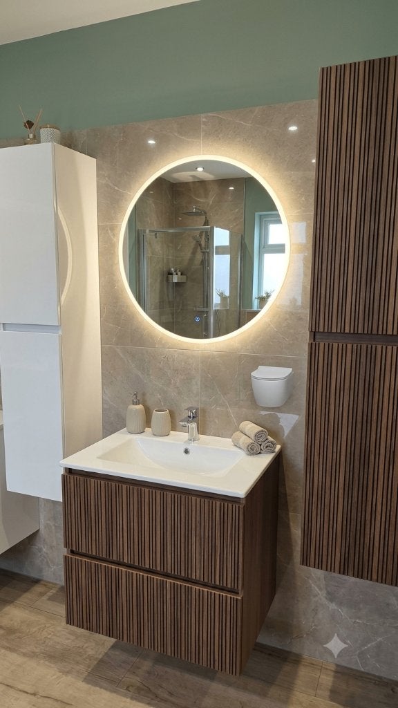 Miroir LED D60 avec antibuée, Moins de 100 cm, Rond, Comme neuf, Enlèvement