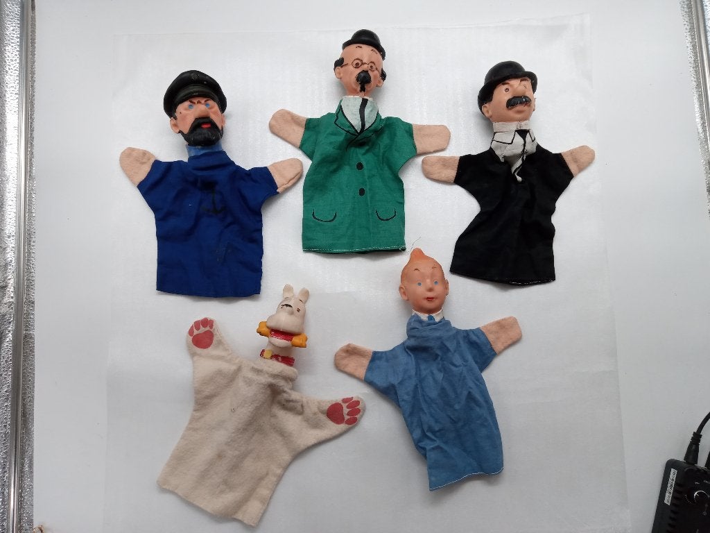 Kuifje/Hergé poppenkastpoppen 1962, Ophalen of Verzenden, Gebruikt
