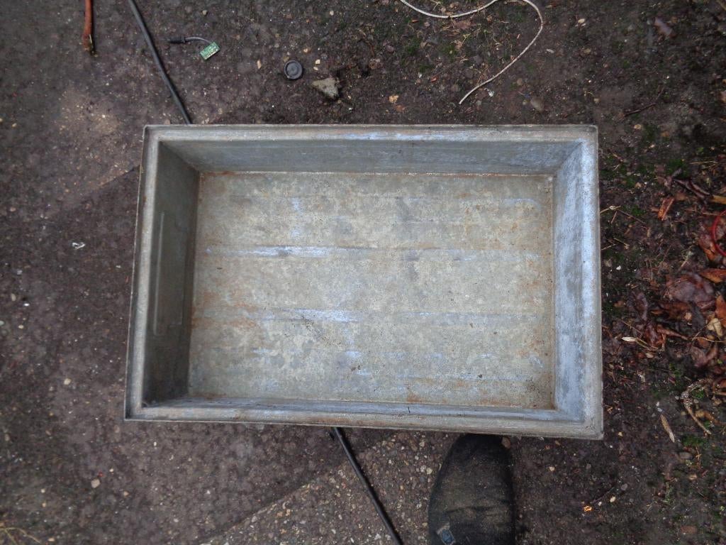 Industriele zinken(bloem) bakken 52L x 35B x 16 H, Antiek en Kunst, Ophalen of Verzenden