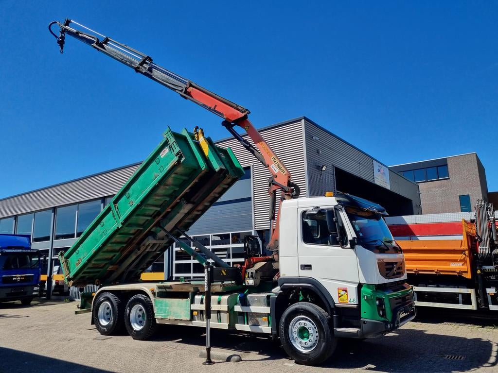 Volvo FMX 460 Containersystem 26T/ Palfinger Krane 18TM/ Rem, Automaat, Euro 5, Achterwielaandrijving, Wit