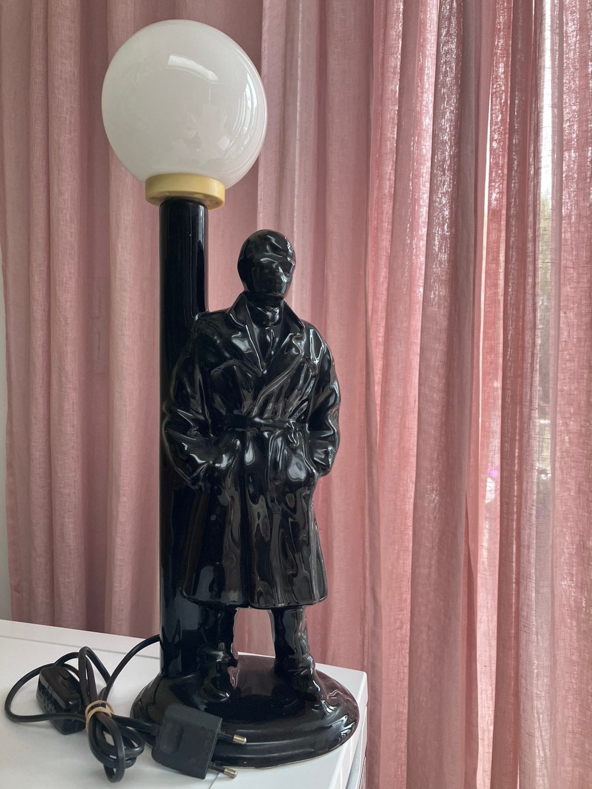 Tafellamp vintage, Zwart, Ophalen, Zo goed als nieuw, Figuurlamp