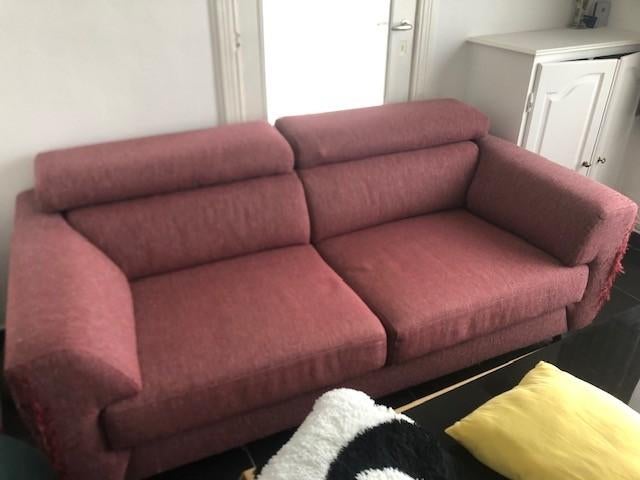 zetel, oud roze, Huis en Inrichting, Fauteuils, Ophalen, Gebruikt, Stof, 75 tot 100 cm