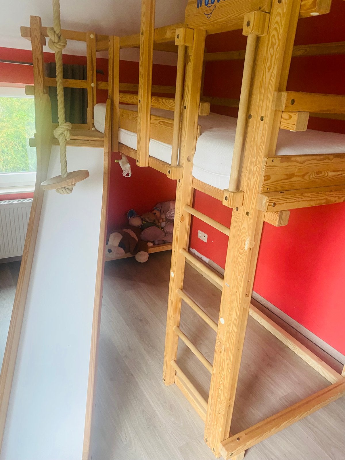 Lit superposé balancoire et toboggan + 1 sommier et matelas, Enlèvement, Utilisé, Lits superposés
