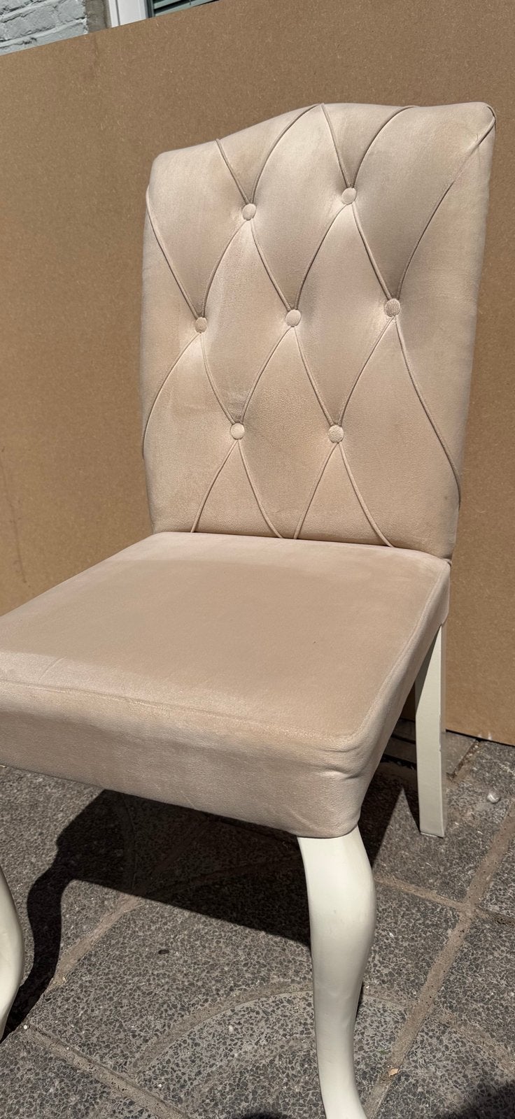 6 eetkamerstoelen beige, Ophalen, Zo goed als nieuw
