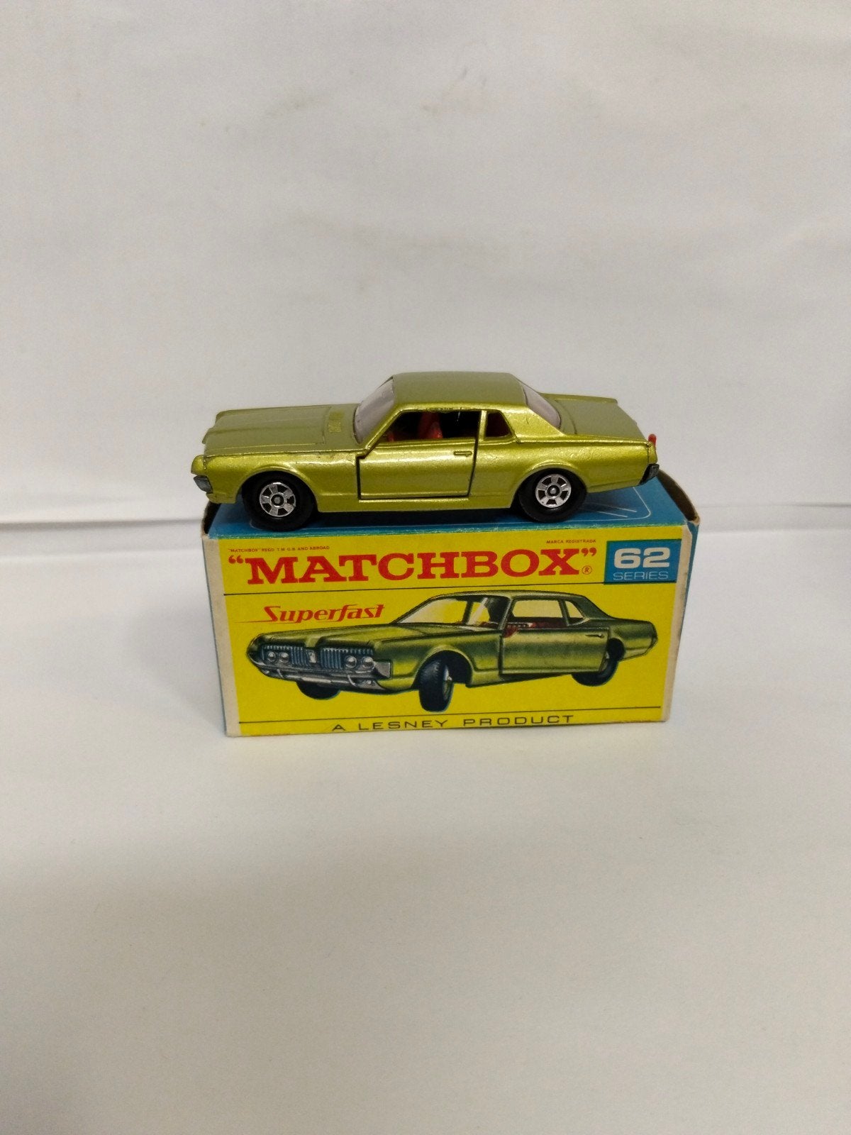 Boîte d'allumettes « LIME YELLOW » Mercury Cougar et RED SCR, Envoi, Matchbox