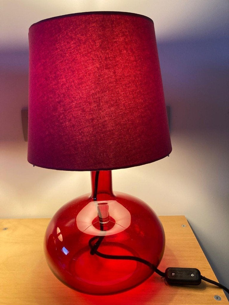 Tafellampen Ikea, Lampe d'ambiance, Rouge, Verre, Enlèvement
