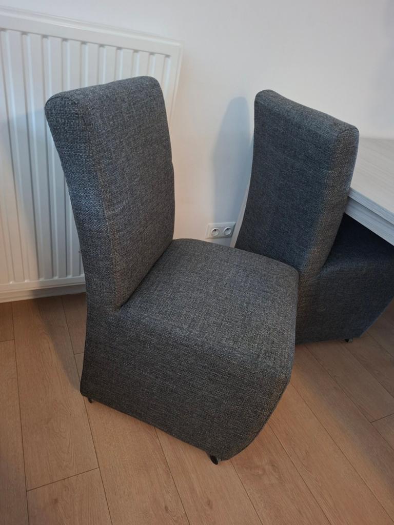 4 eetkamerstoelen, Enlèvement, Gris, Tissus