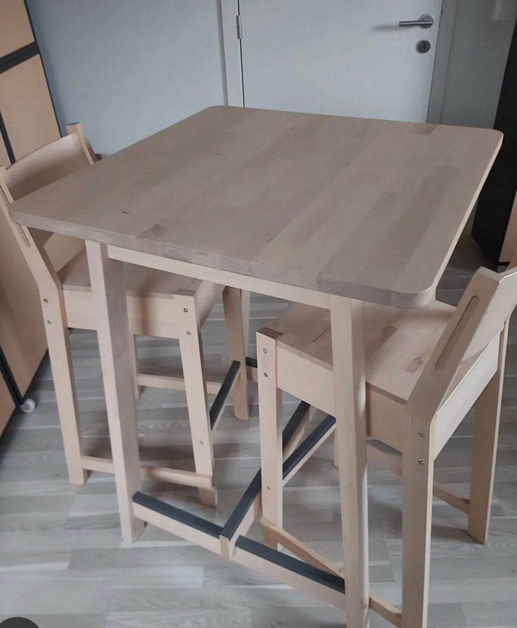 NORRAKER IKEA table haute + 2 chaises, Maison & Meubles, Enlèvement, Comme neuf