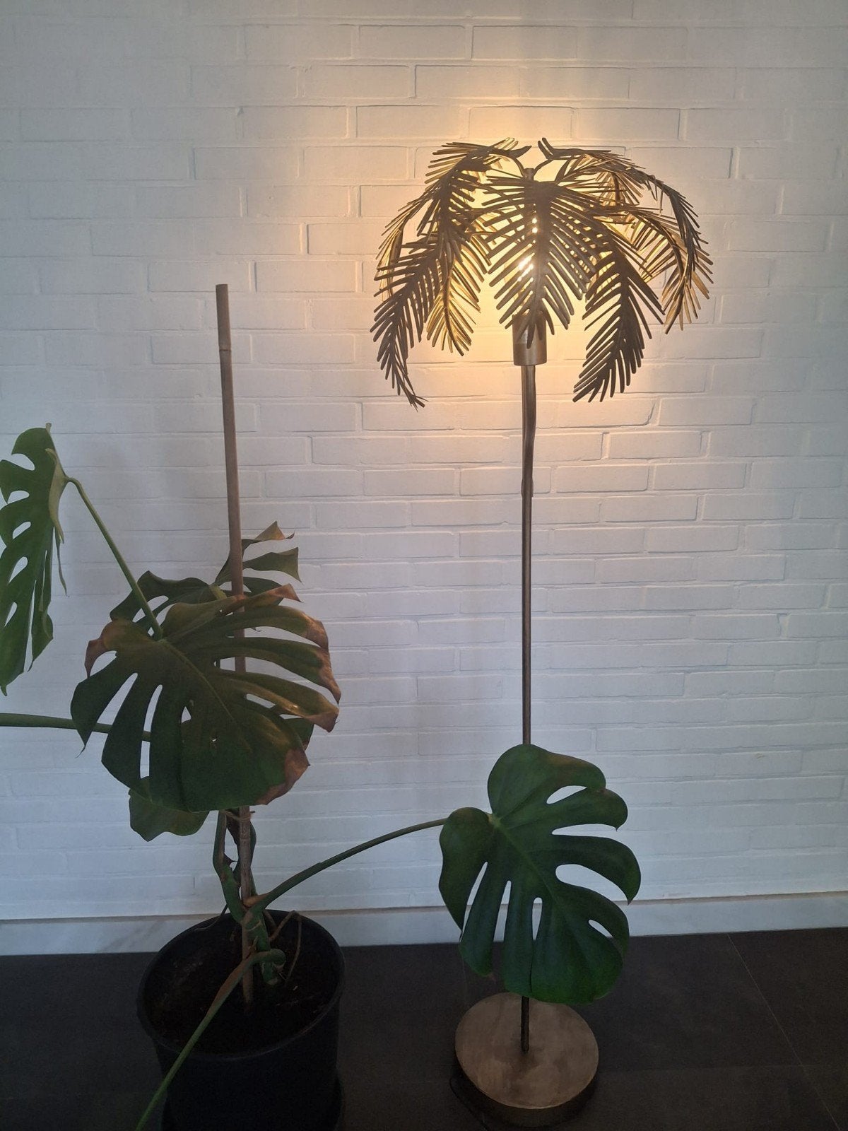 stalamp vloerlamp palm palmboom brons, Ophalen
