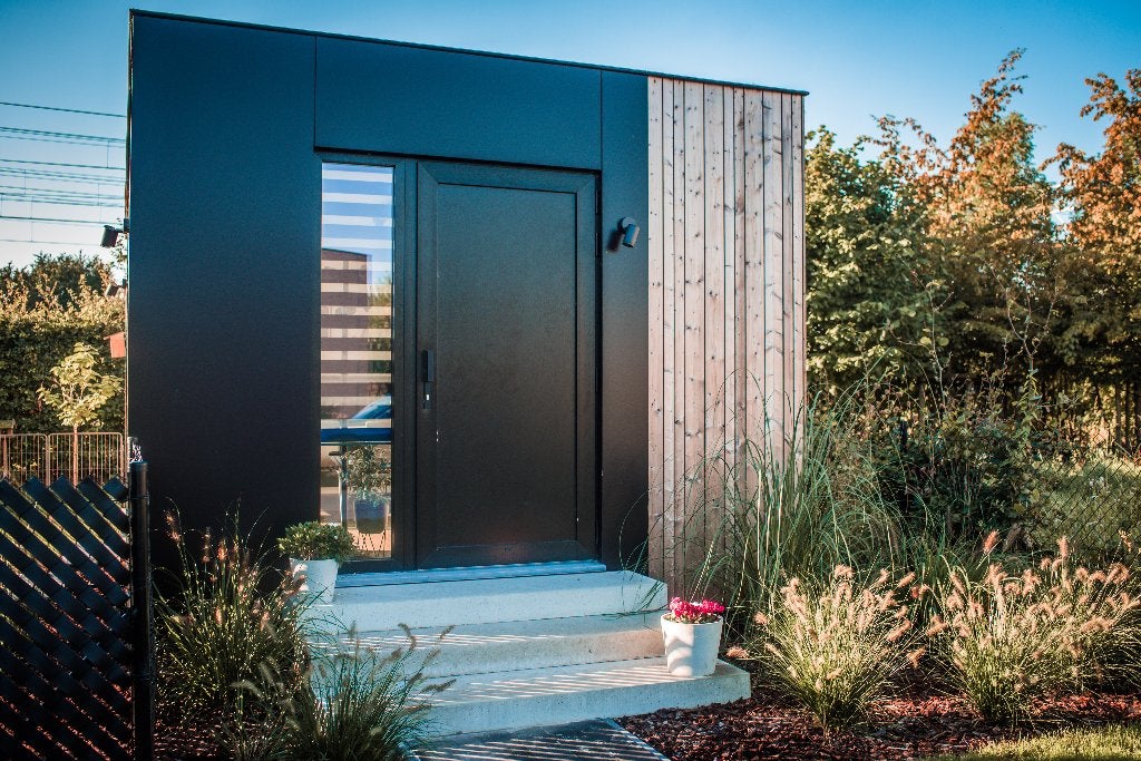 Tuinkantoor / praktijkruimte / atelier met berging – 4*8,5 m, Tuin en Terras, Tuinhuizen, Ophalen, Overige materialen, Overige typen