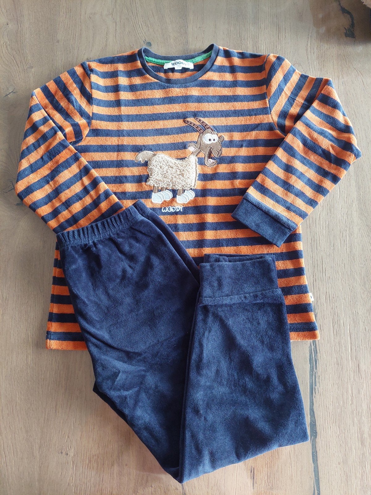 Terracotta-blauwe pyjama Woody - 8 jaar, Kinderen en Baby's, Nacht- of Onderkleding, Ophalen of Verzenden, Zo goed als nieuw, Jongen