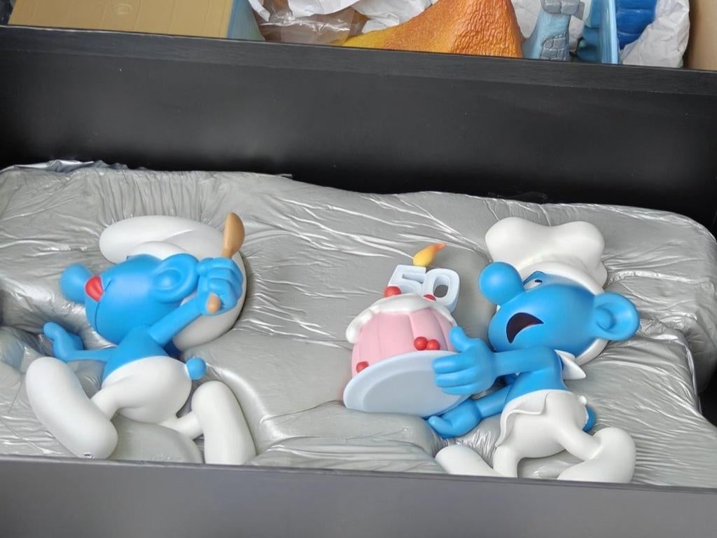 Smurfen beeld 50 jaar editie, Ophalen