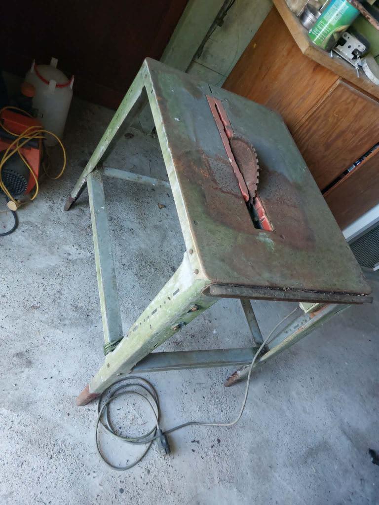 zaagtafel en ventilator, Ophalen, Gebruikt