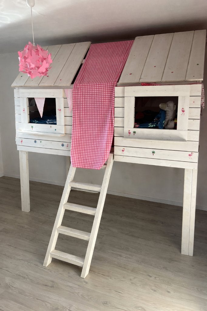 Hoogslaper met matras en lattenbodem + assecoires!, Enlèvement, Utilisé, Lit mezzanine