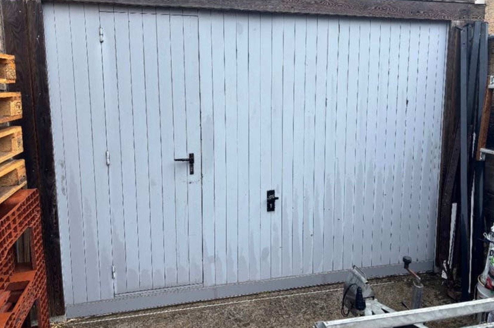 Porte de garage en bois, 200 cm ou plus, Brun, Utilisé, 150 à 200 cm