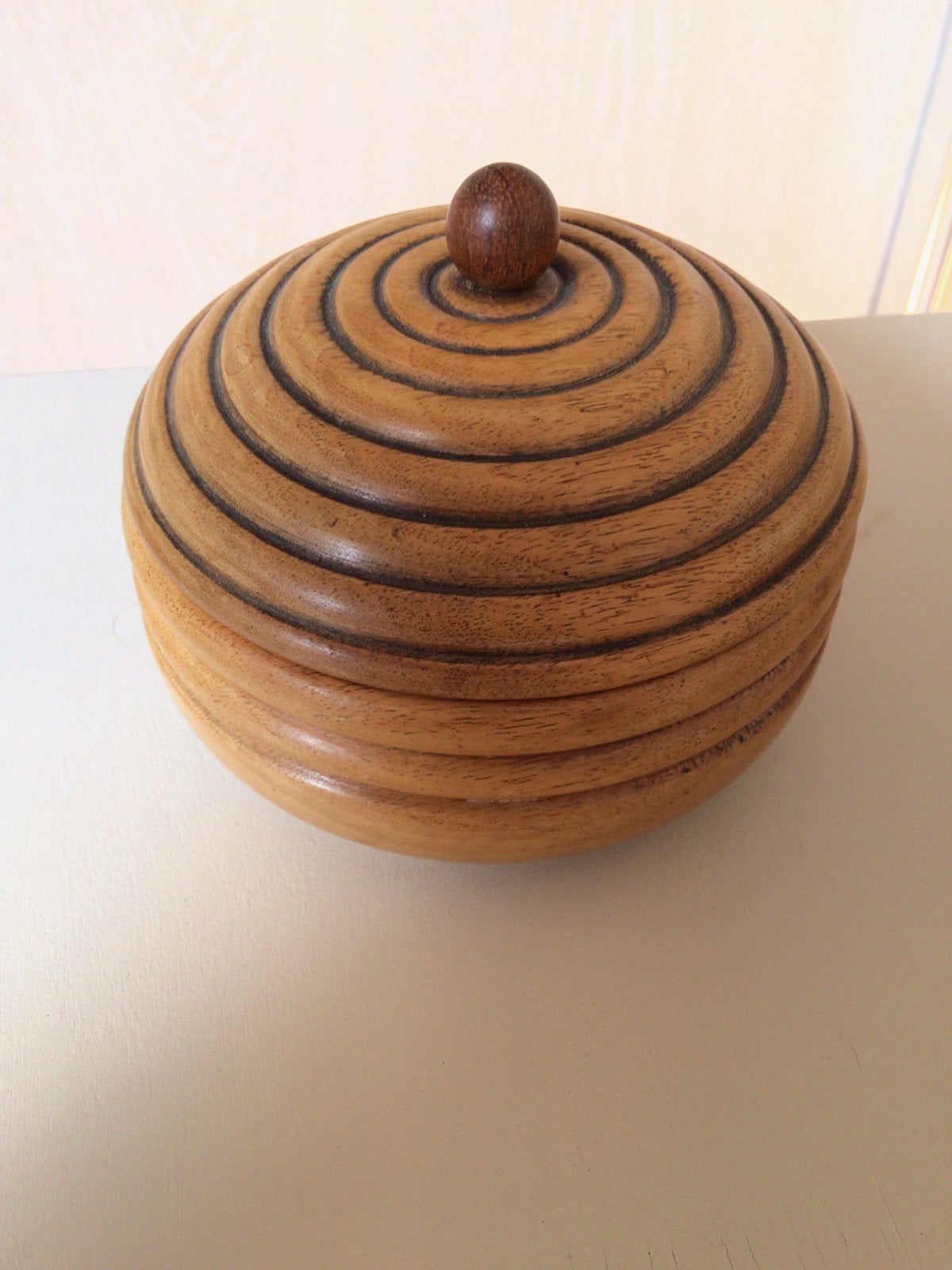 Rond houten doosje, Ophalen of Verzenden