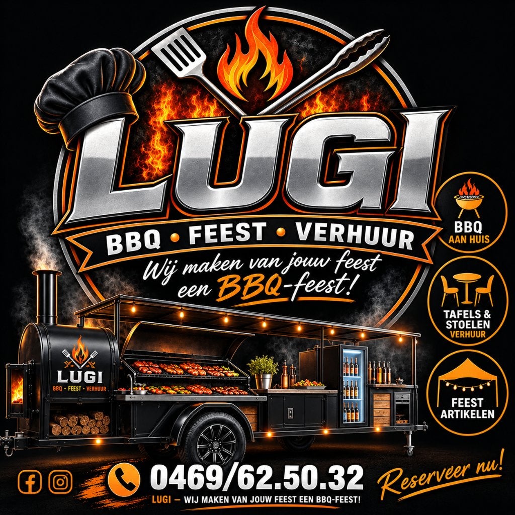Lugi feesten  bbq aan huis , verhuur feestmaterialen