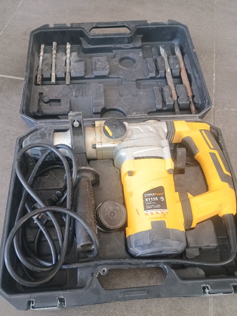 Marteau-perforateur X1155 + mèches PowerPlus, Bricolage & Construction, Outillage | Foreuses, 600 watts ou plus, Comme neuf, Enlèvement