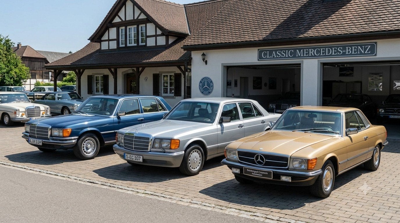 ​GEZOCHT: Mercedes W116, W126 of R/C107, Auto's, Mercedes-Benz, Automaat, Dealer onderhouden, Zwart, Zwart