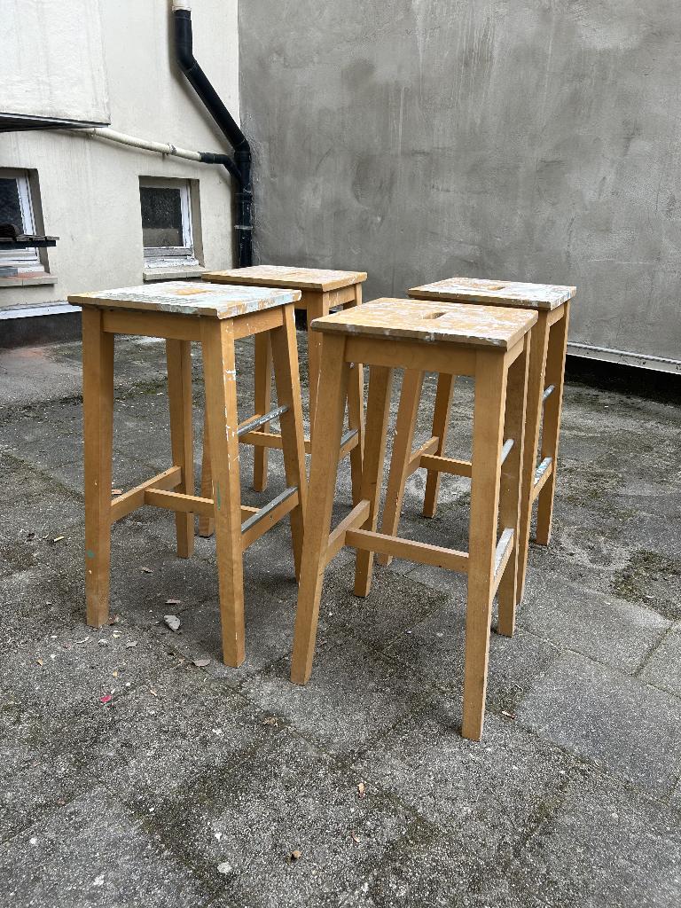 4 tabourets de bar Nissole, 4 tabourets, Enlèvement, Utilisé, Bois