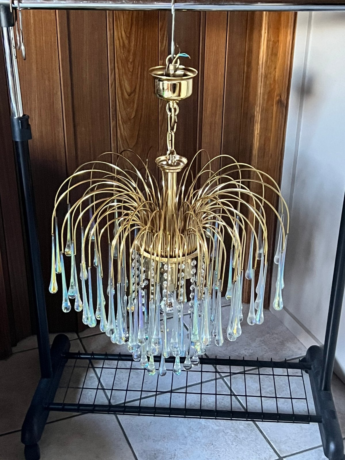 Kroonluchter Hollywood Regency,uit de jaren 70 met murano pe, Ophalen